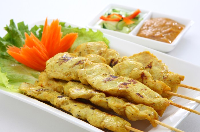 Chicken satay peanut sauce skewers grilled recipe dipping pioneer woman wellplated appetizers pan bowl sheet easy thai saved